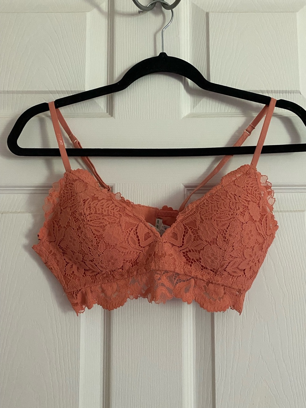 Aerie Bralette- lacy coral color.